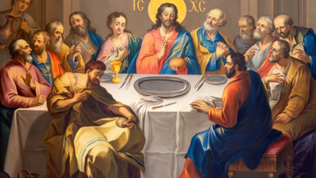 Jezus Chrystus i apostołowie podczas ostatniej wieczerzy