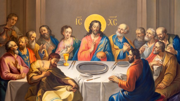 Jezus Chrystus i apostołowie podczas ostatniej wieczerzy