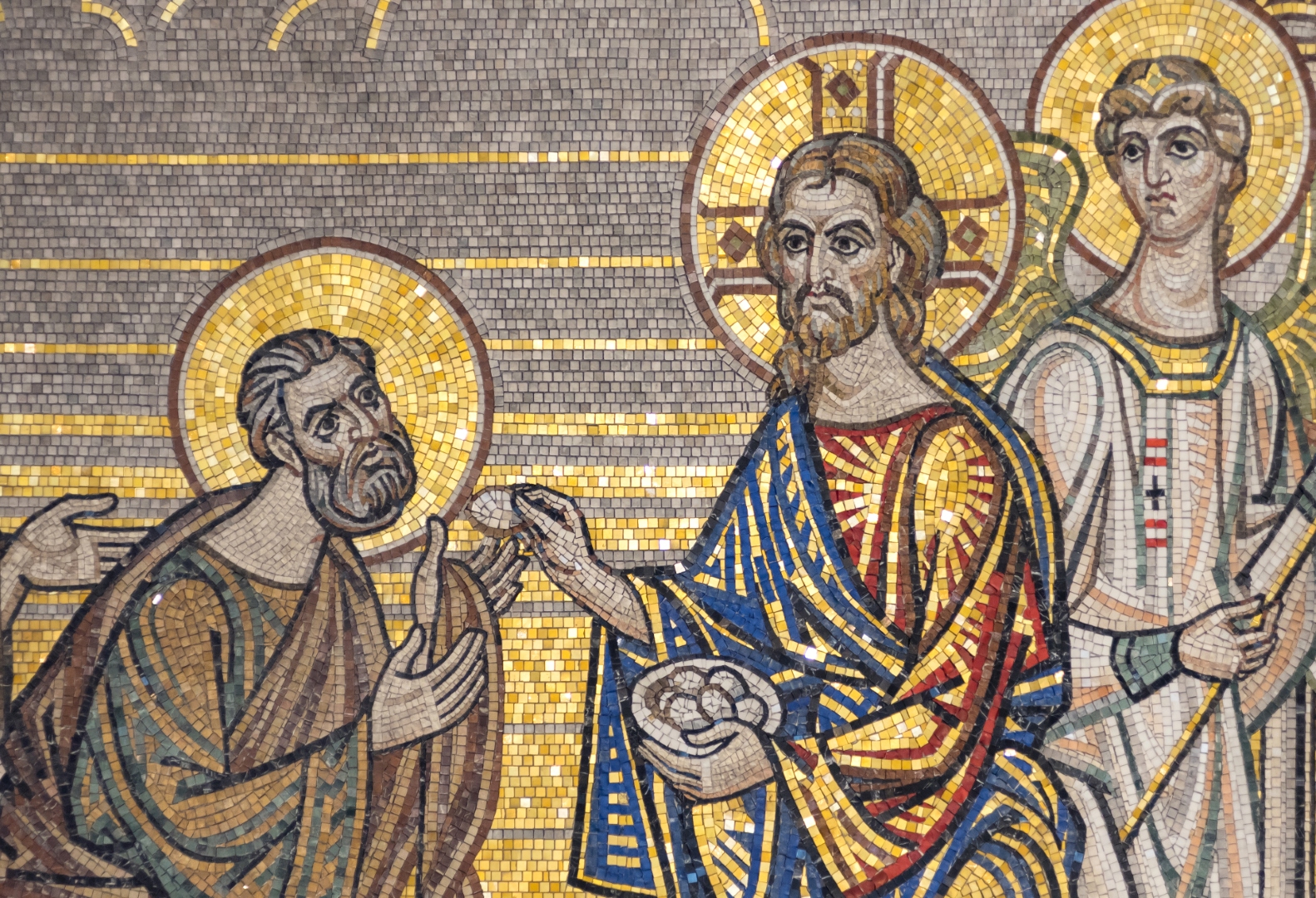 Chrystus rozdaje komunię apostołom