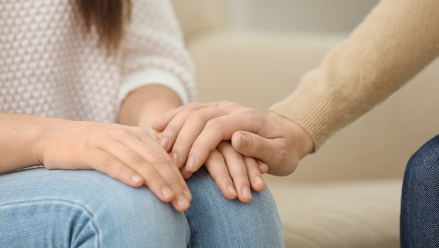 Hands comforting