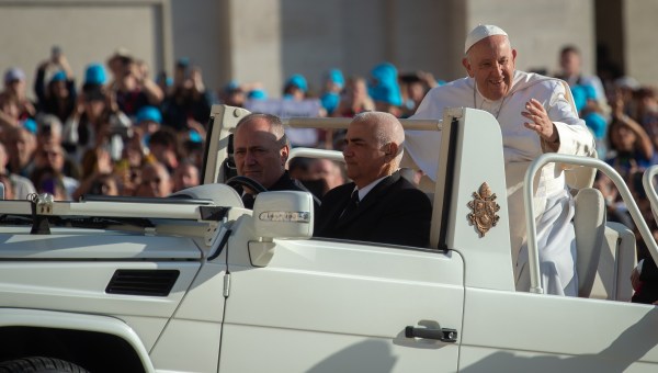 Pope Francis during his weekly general audience in St. Peter's square