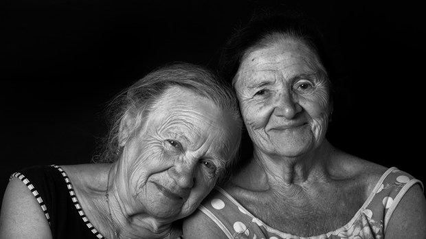 Portrait of two elderly sisters