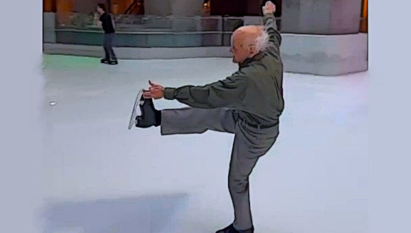 91-year-old skater on ice