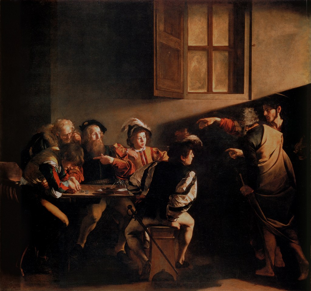 Caravaggio „Powołanie Mateusza”