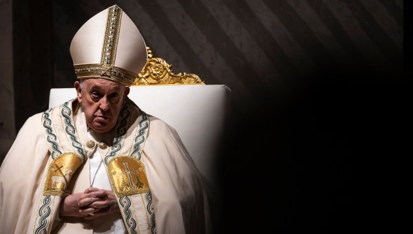 Pope Francis leads the Easter Vigil mass on April 8, 2023