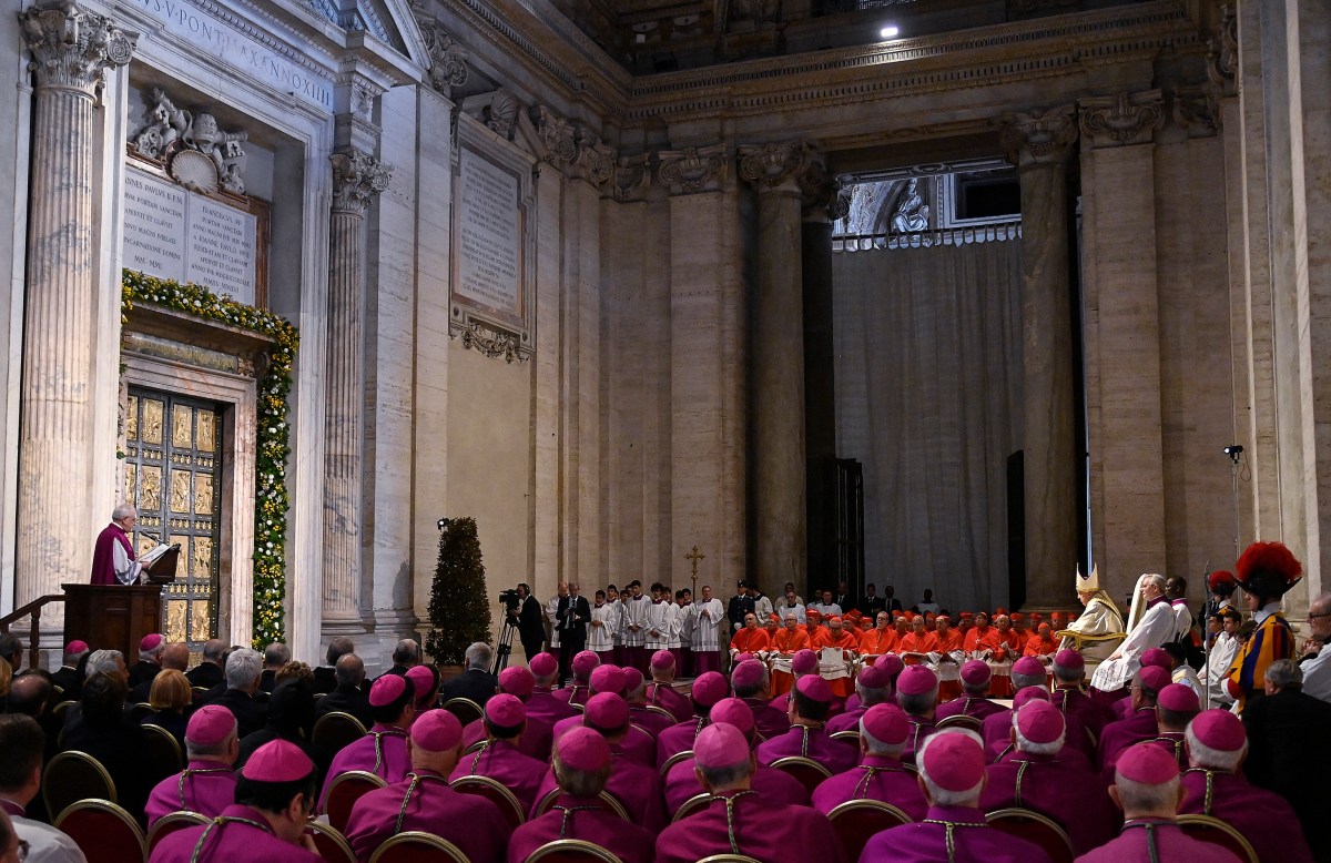 Pope-Francis-Vespers-prayer-Ascension-of-Jesus-Christ-holy-door-AFP