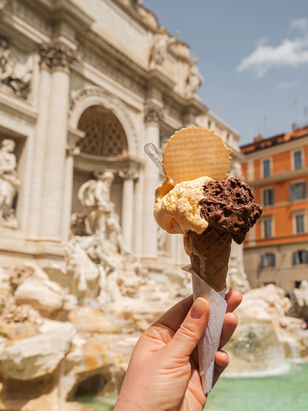 Gelato at Trevi Fountain