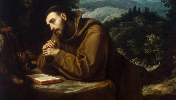 Św. Franciszek kontempluje swoje stygmaty