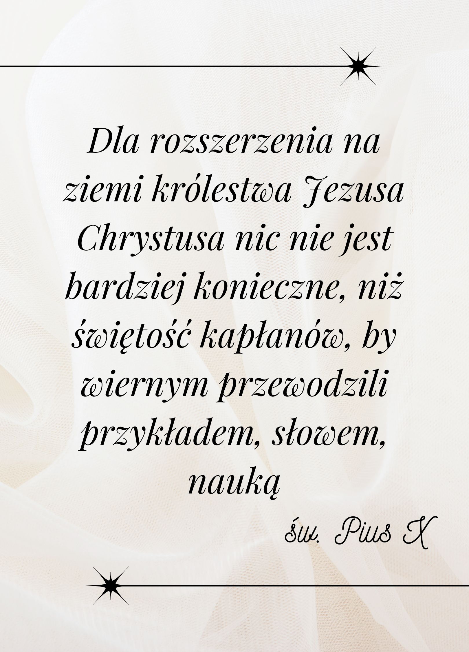 Dla rozszerzenia na ziemi królestwa Jezusa Chrystusa nic nie jest bardziej koniec