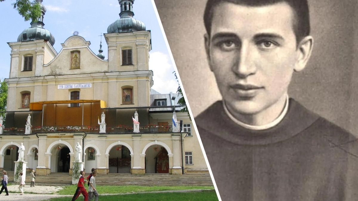 Kościół w Kalwarii Pacławskiej i o. Wenanty Katarzyniec
