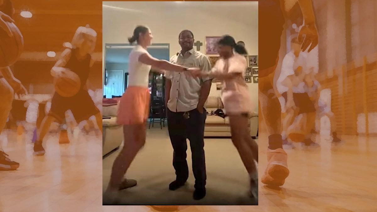 Basketball friends share dad