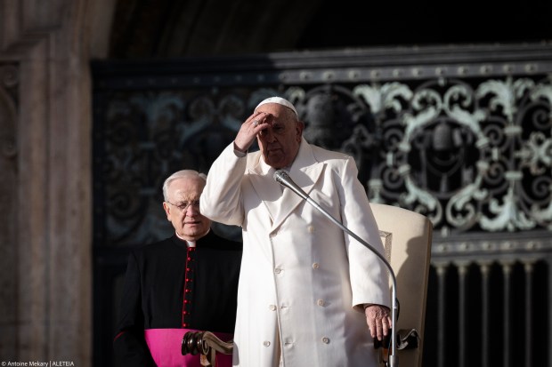 Pope Francis during his weekly general audience in St. Peter's square at the Vatican on December 04, 2024.