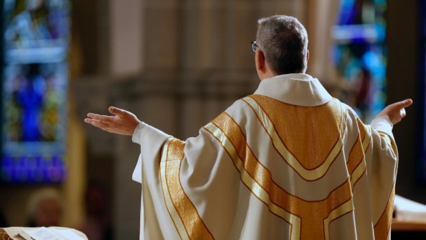 St Joseph church. Catholic mass. Eucharist celebration