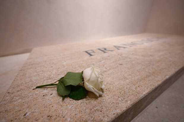 Some photos of Pope Francis' tomb at the Basilica of Saint Mary Major, Sunday, April 27, 2025