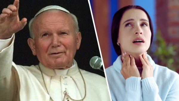 Jan Paweł II i kobieta z bolącym gardłem