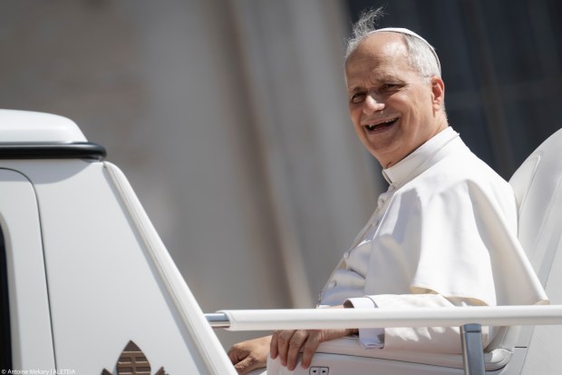 Pope Leo XIV during his weekly general audience in St. Peter's Square at the Vatican, on June 4, 2025.