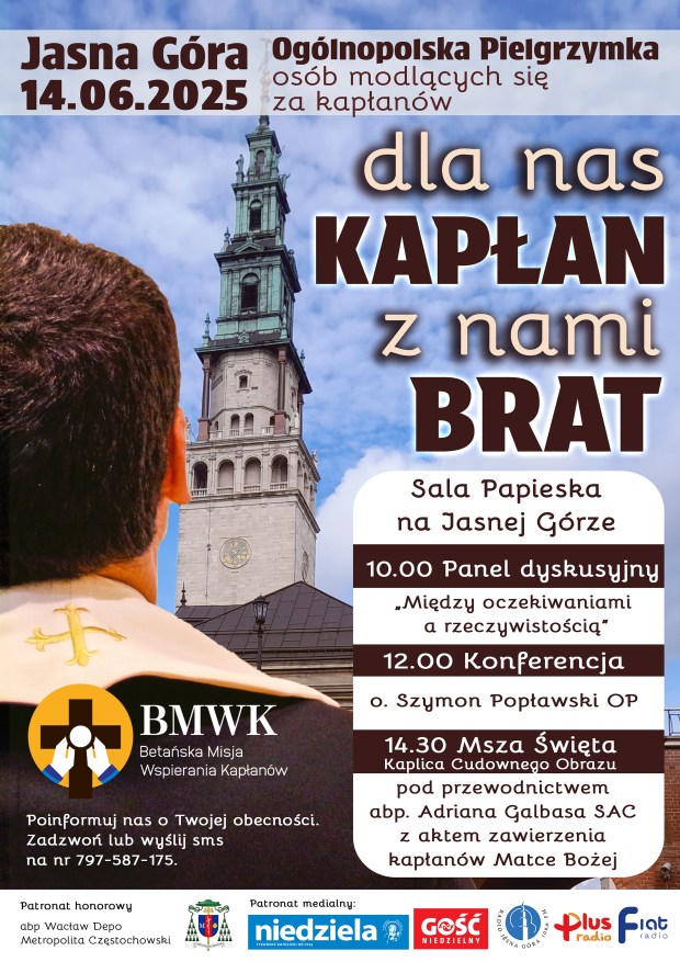 Plakat pielgrzymki w intencji kaplańów