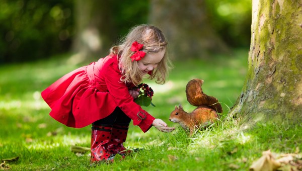 dziecko z wiewiórką
