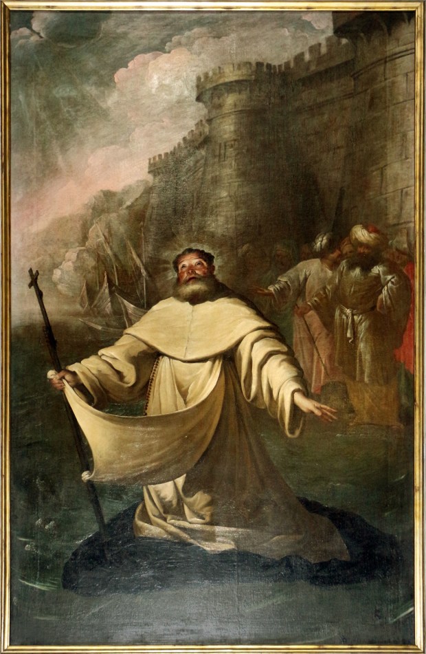 Raimund von Penyafort opuszcza Majorkę, płynąc w kierunku Barcelony na swoim płaszczu. Obraz Pietro Ricchiego